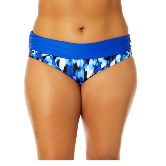 Time and Tru Women's Plus Size Tie Dye Foldover Swim 2X - Picture 2 of 5